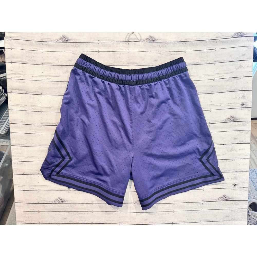 Nike Air Jordan Mens Diamond Basketball Short 2XL Purple Black Casual Lounge Gym - Picture 9 of 16
